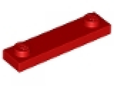 Platte 1 x 4 mit 2 Knöpfen, rot 92593