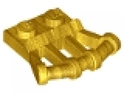 Plate, Modified 1 x 2 with Angled Bar Handles on Side pearlgold, neu