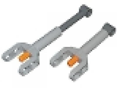 Light Bluish Gray Technic Linear Actuator Mini with Dark Bluish Gray Head and Orange Axle