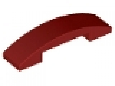 Slope, Curved 4 x 1 Double No Studs , dunkelrot, neu
