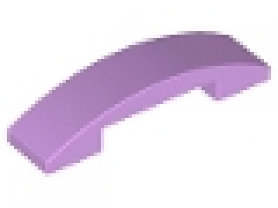 Slope, Curved 4 x 1 Double No Studs , lavender, neu