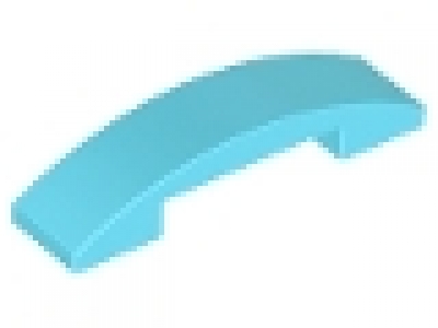 Slope, Curved 4 x 1 Double No Studs , mittelazure, neu