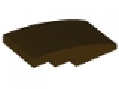 Slope, Curved 4 x 1 Double No Studs , dunkelbraun, neu