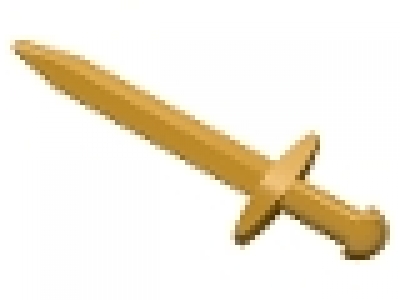 Minifigure, Weapon Sword, Greatsword Pointed with Thin Crossguard, pearl gold