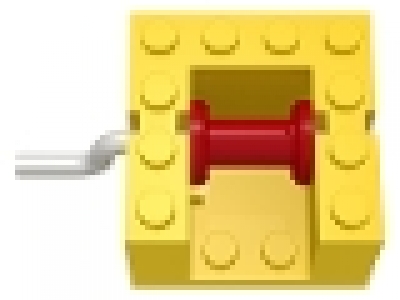 Große Lego Winde gelb, Rolle rot, bb0067