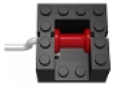 Große Lego Winde schwarz, Rolle rot, bb0067