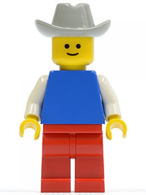 Mann blau mit weißen Armen + grauem Hut,  pln039