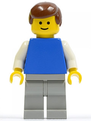 Lego Figur blau / altes hellgrau, pln081