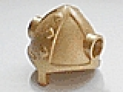 Helm mit roten Hörnern  metallic gold