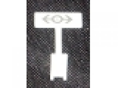 Road Sign Rectangle, Round Pole with Train Logo Dark Gray Pattern (Sticker) - Set 2150