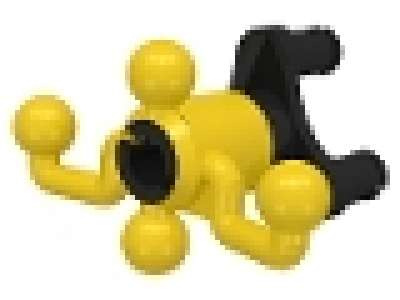 Technic, Steering Arm with 4 Ball Joints with Black Wheel Hub (x872 / x873), schwarz/ gelb
