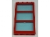 Fenster mit Sprossen 1 x 4 x 6 rot mit  blauem Glas